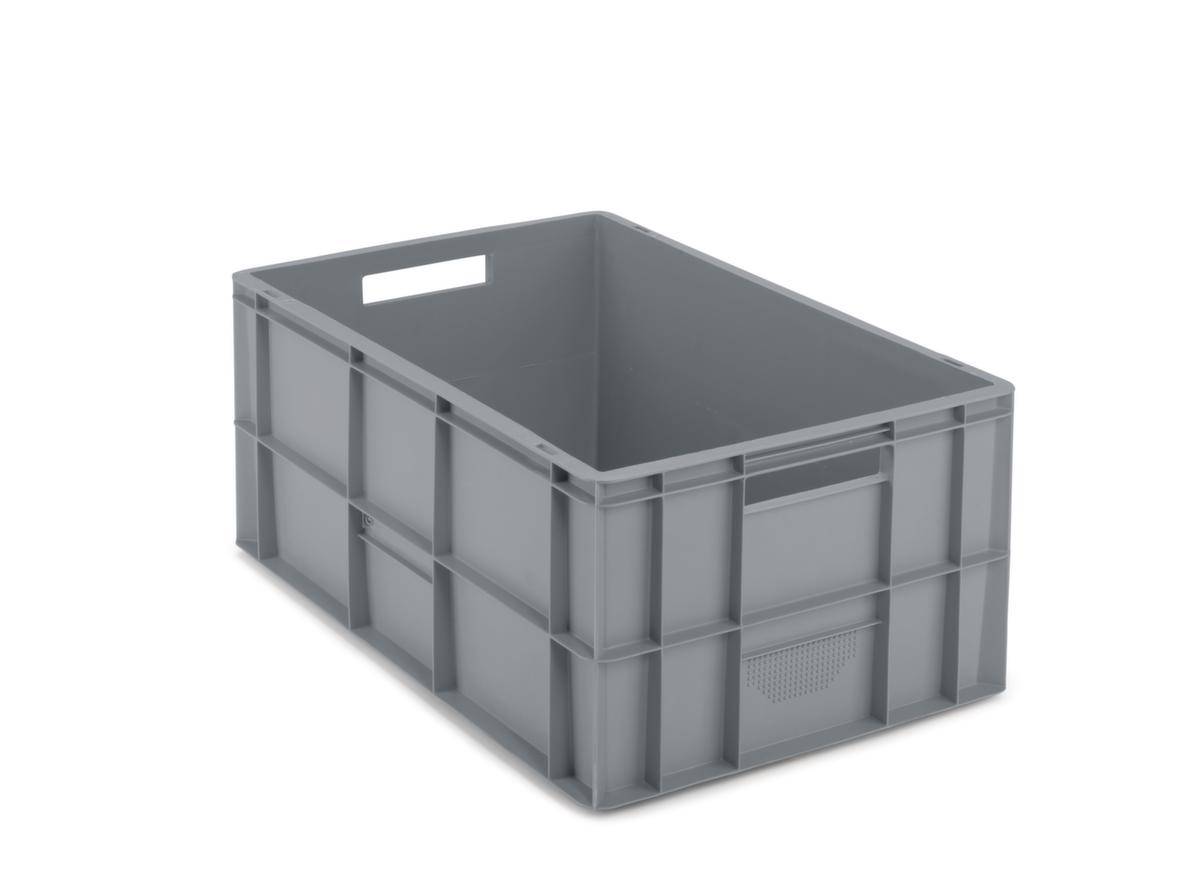 Euronorm-Stapelbehälter,HxLxB 270x600x400mm,52l,PP,grau,Wände geschlossen,Boden geschlossen-0