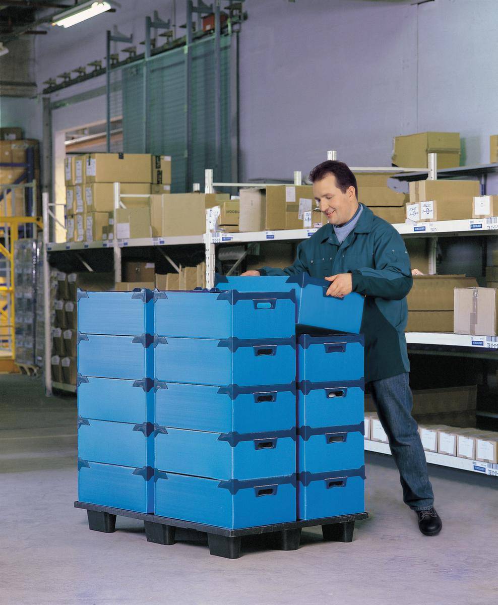 Stapelbox,HxLxB 210x555x360mm,36l,PP,blau,Wände geschlossen,Boden geschlossen-2