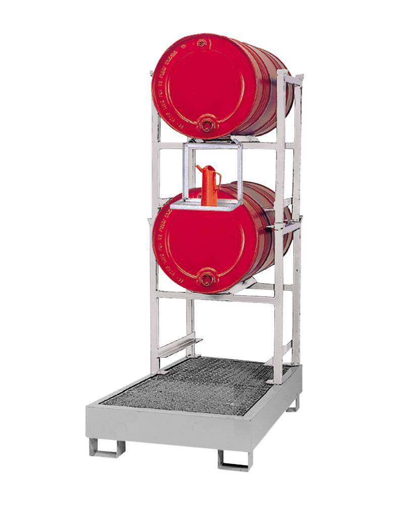 Stapelgestell,f. 1x60/200l Fass,HxBxT 790x790x650mm,1xFassauflage,verzinkt-0