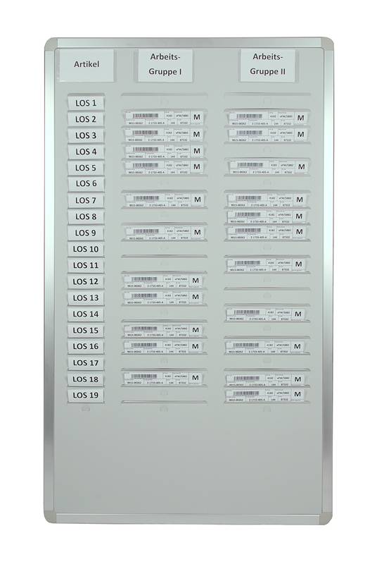 Planungstafel,40 Fächer,HxB 900x535mm,m. Beschriftungsfächern,Ablage(n) Hartschaum,hellgrau-1