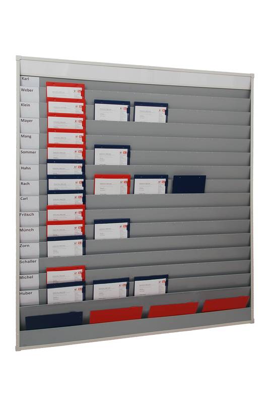 Auftragsplaner,15 Fächer,HxB 1750x1575mm,Ablage(n) Kunststoff,grau-0