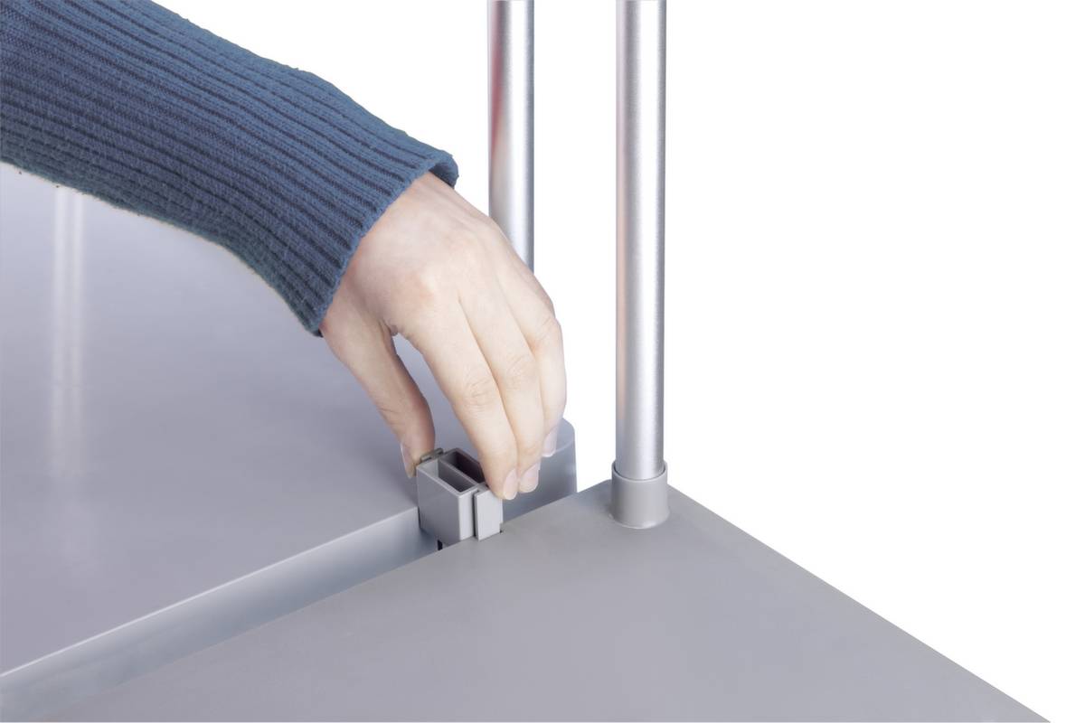 Müllsackständer,f. 1x120l,HxBxT 970x430x450mm,Gestell Alu/Kunststoff,Deckel Kunststoff grau-3