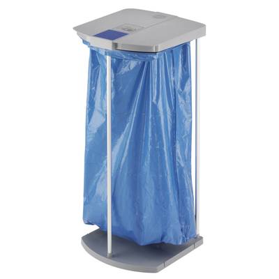 Müllsackständer,1 Müllsackhalter,HxBxT 970x430x450mm,Gestell Alu/Kunststoff,Deckel Kunststoff grau