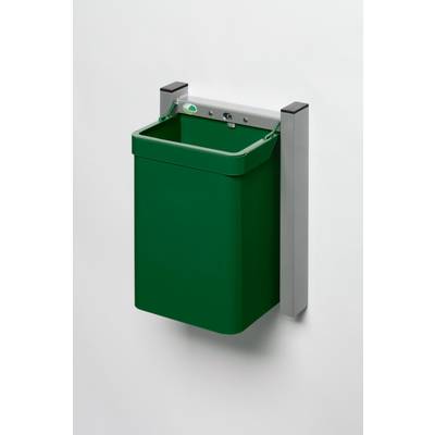Abfallbehälter,15l,HxBxT 425x310x230mm,Wandbefestigung,Korpus Stahl grün