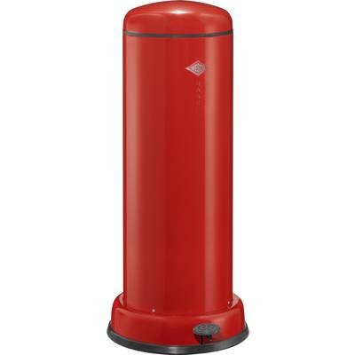 Abfallbehälter,30l,HxØ 800x362mm,Innenbehälter Metall,Korpus Stahl rot,Deckel Stahl rot