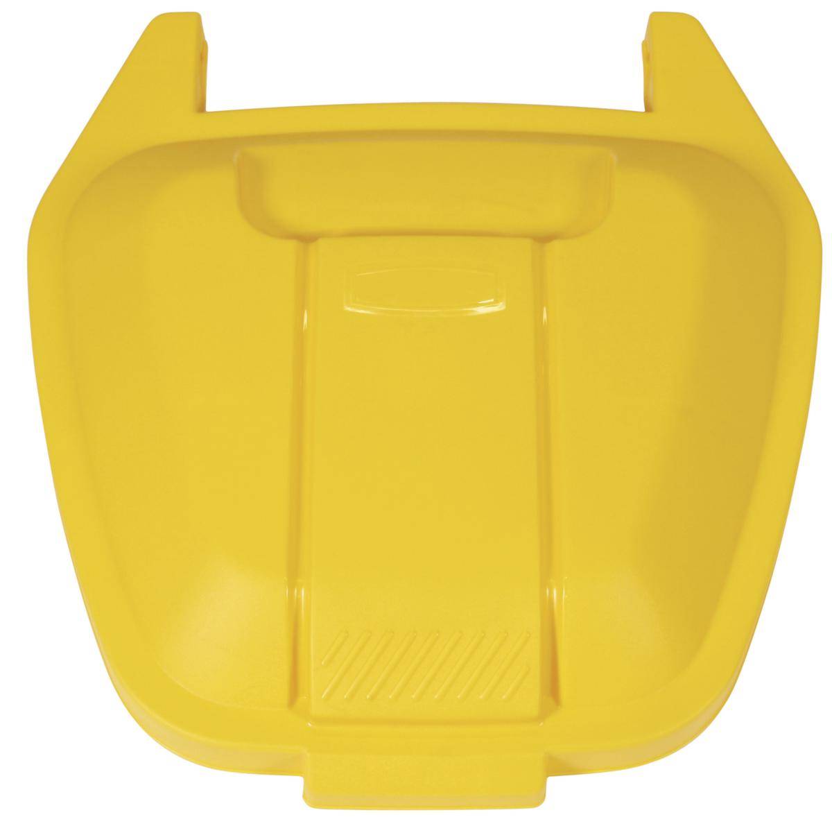 Abfalltonne,1x100l,HxBxT 800x525x505mm,Korpus PE beige,Deckel PE gelb,2 Räder-1
