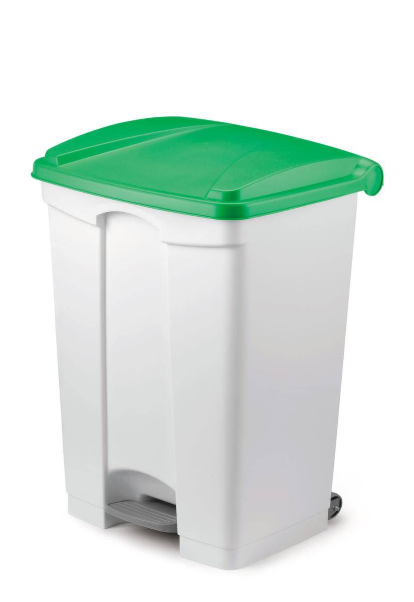 Tretabfallbehälter,1x45l,HxBxT 600x410x390mm,Korpus PE weiß,Deckel PE grün-0