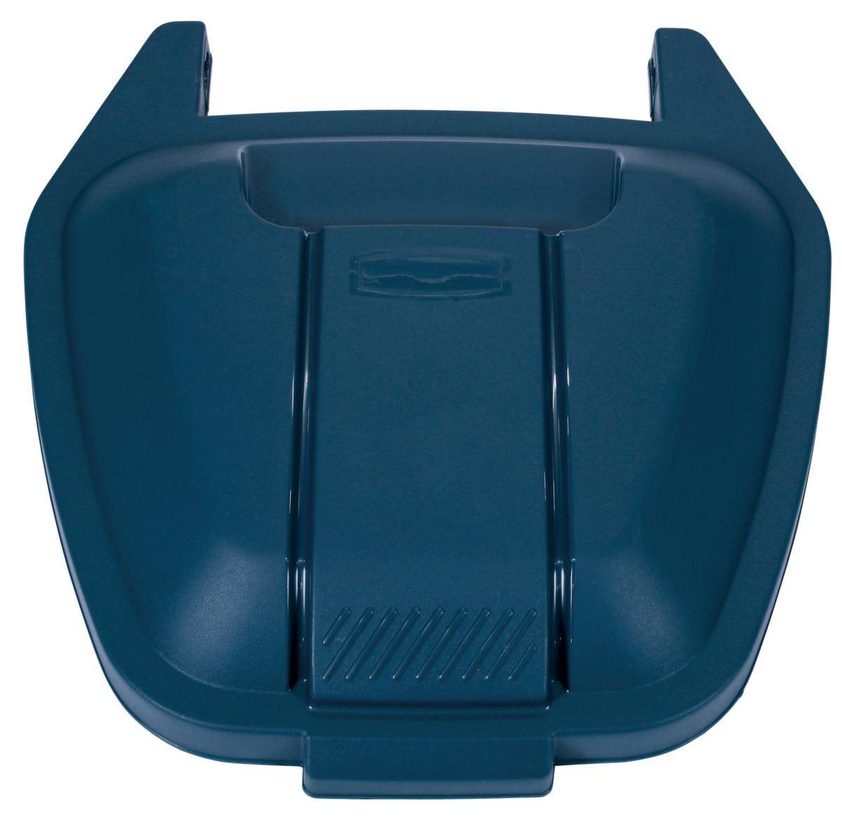 Abfalltonne,1x100l,HxBxT 800x525x505mm,Korpus PE beige,Deckel PE blau,2 Räder-3