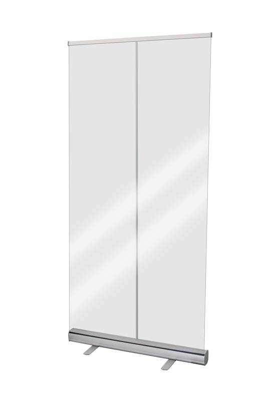 Hygieneschutzwand,PET-Folie,glasklar,Gestell Alu,HxBxT 2200x850x200mm-0