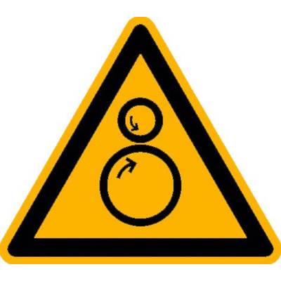 Warnschild,Warnung v. Einzugsgefahr,Wandschild,Alu,HxB 100x100mm