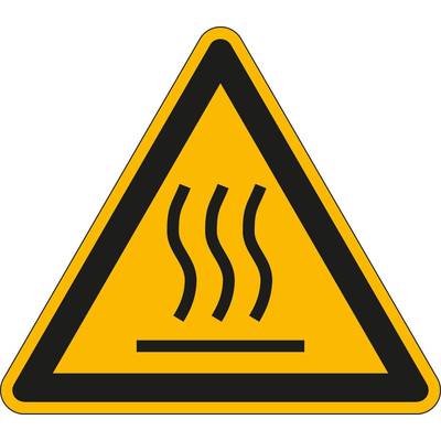 Warnschild,Warnung v. heißer Oberfläche,Wandschild,Alu,HxB 100x100mm