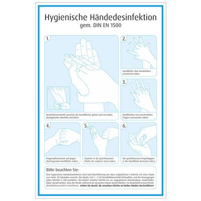 Hygieneaushang,Hartschaumplatte,Hygienische Händedesinfektion,PVC,HxB 300x200mm