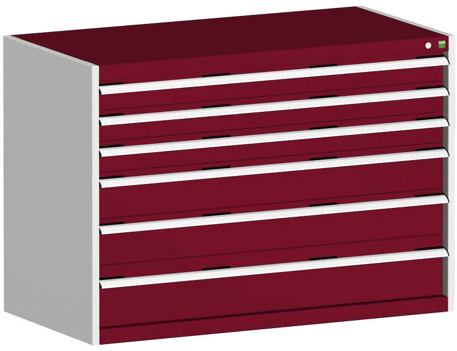 Schubladenschrank,HxBxT 900x1300x650mm,6 Schublade(n),Normallastauszug,5-Stift-Wechselkern,Korpus RAL7035,Front RAL3004-4
