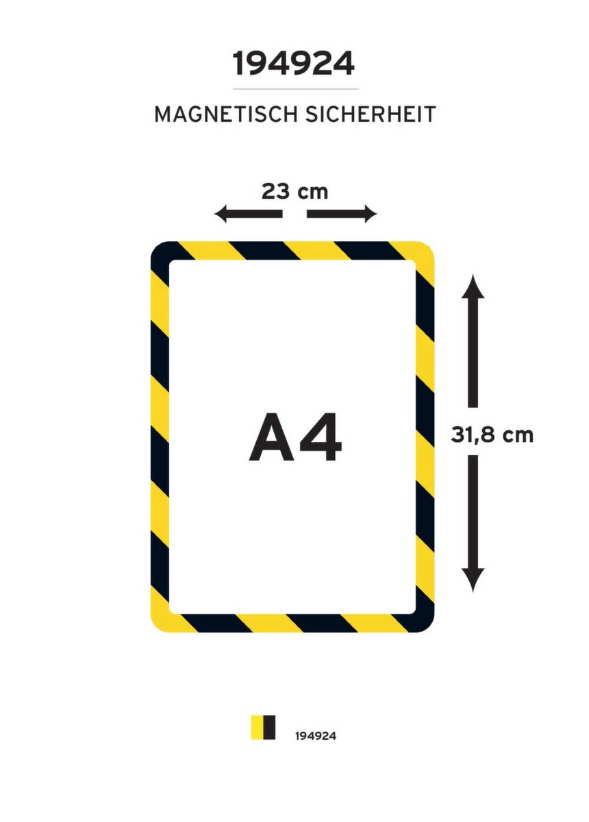 Inforahmen,DIN A4,gelb/schwarz,Rücken/Verschluss magnetisch-1