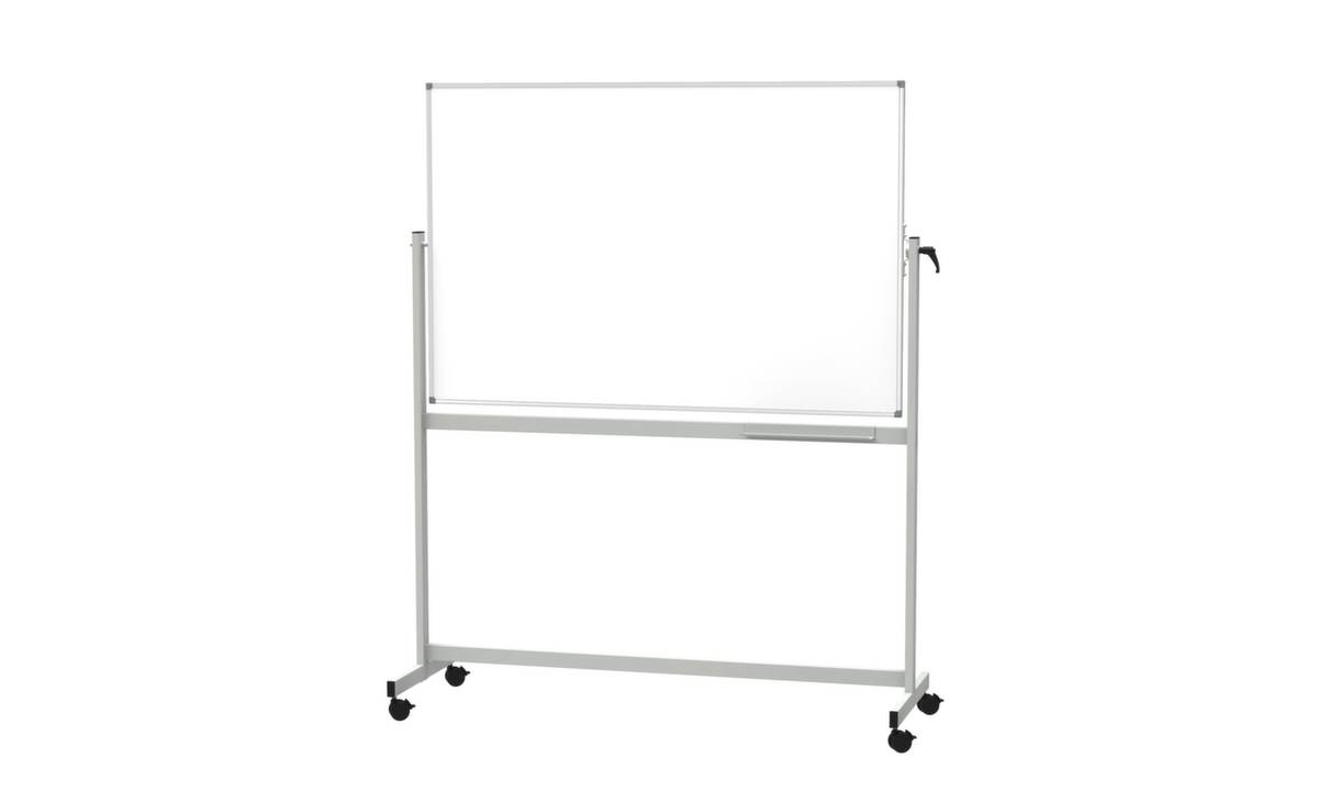 Mobile Drehtafel,HxB 1950x1650mm,Tafel HxB 1000x1500mm,emailliert,magnethaftend,Stahl,Ablageschale,Ablageleiste-0