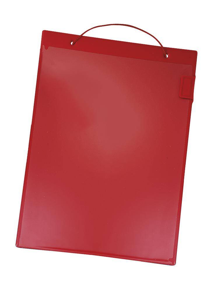 Auftragstasche m.Klettverschluss,Kordel u.Tasche DIN A4 rot VE 10 St.EICHNER-4