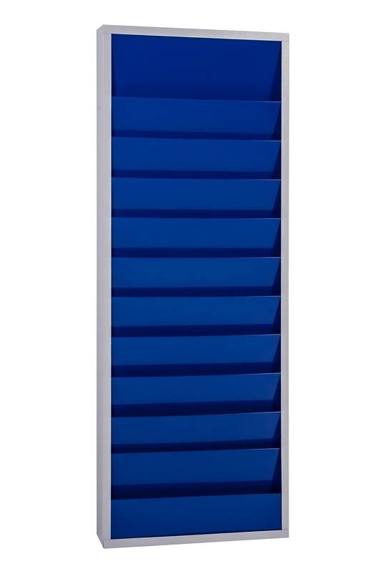 Planungstafel mit 10 Schienen zweireihig HxBxT 1280 x 554 x 74 mm blau. Eichner Organisation 17237549-2