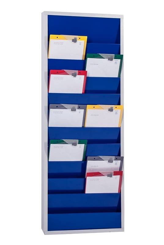 Planungstafel mit 10 Schienen zweireihig HxBxT 1280 x 554 x 74 mm blau. Eichner Organisation 17237549-1