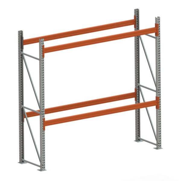 Palettenregal,Grundfeld,HxBxT 2700x2870x800mm,2xTraversen,6 Stellplätze,Einlagerung quer,Tragl. 1200kg/Palette
