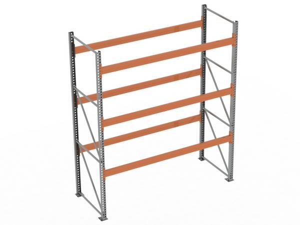 Palettenregal,Grundfeld,HxBxT 3300x2870x1100mm,Fachl. 2940kg,3xTraversen,12 Stellplätze,Einlagerung längs