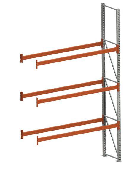 Palettenregal,Anbaufeld,HxBxT 4400x2785x800mm,3xTraversen,8 Stellplätze,Einlagerung quer,Tragl. 1200kg/Palette-0
