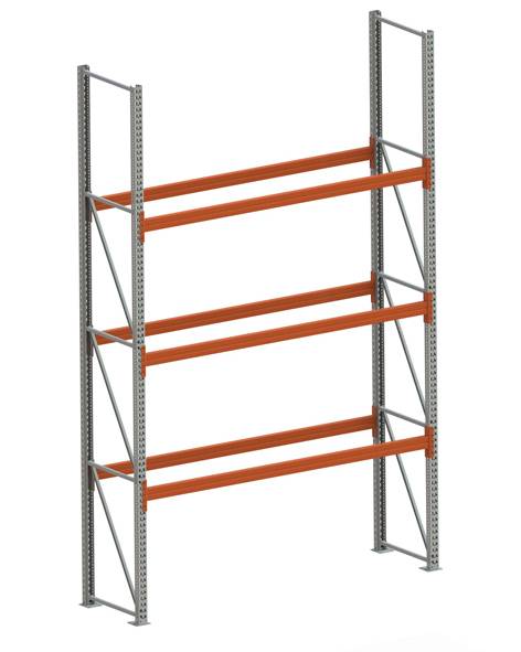 Palettenregal,Grundfeld,HxBxT 4400x2870x800mm,3xTraversen,8 Stellplätze,Einlagerung quer,Tragl. 1200kg/Palette-4