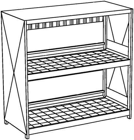 Gefahrstoff-Regalcontainer,max. 20x200l Fass,stehend,HxBxT 3080x3130x1450mm,Flügeltür,1xBodenrost,Bodenwanne 650l,Stahl-1