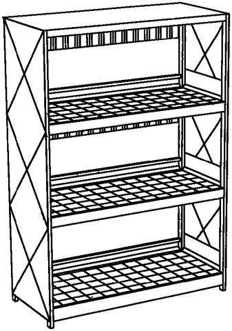 Gefahrstoff-Regalcontainer,max. 30x200l Fass,stehend,HxBxT 4480x3130x1450mm,Flügeltür,2xBodenrost,Bodenwanne 650l,Stahl-1