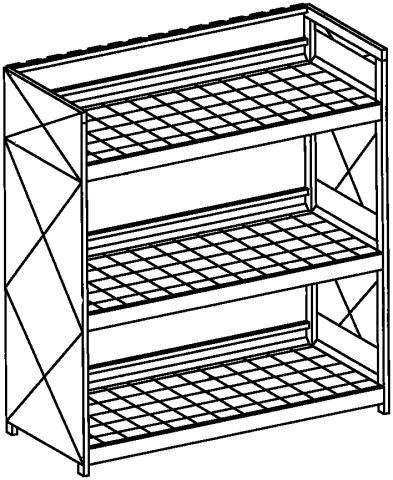 Gefahrstoff-Regalcontainer,max. 30x200l Fass,stehend,HxBxT 3630x3130x1390mm,3xBodenrost/1xWanne,Wanne 650l,Wanne RAL5015-1