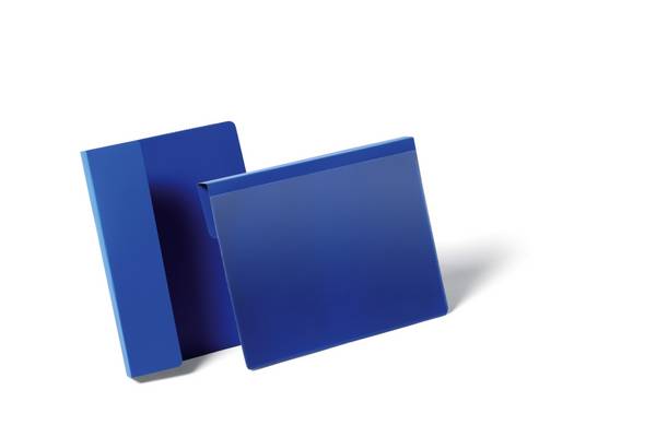 Sichttasche,DIN A5,quer,HxB 259x230mm,m. Aufhängelasche,Folie,blau/transparent