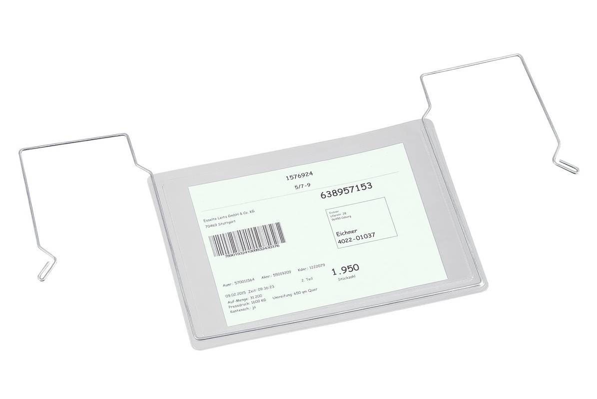 Drahtbügel-Sichttasche,DIN A6,quer,HxB 195x135mm,z. Einhängen,transparent-0