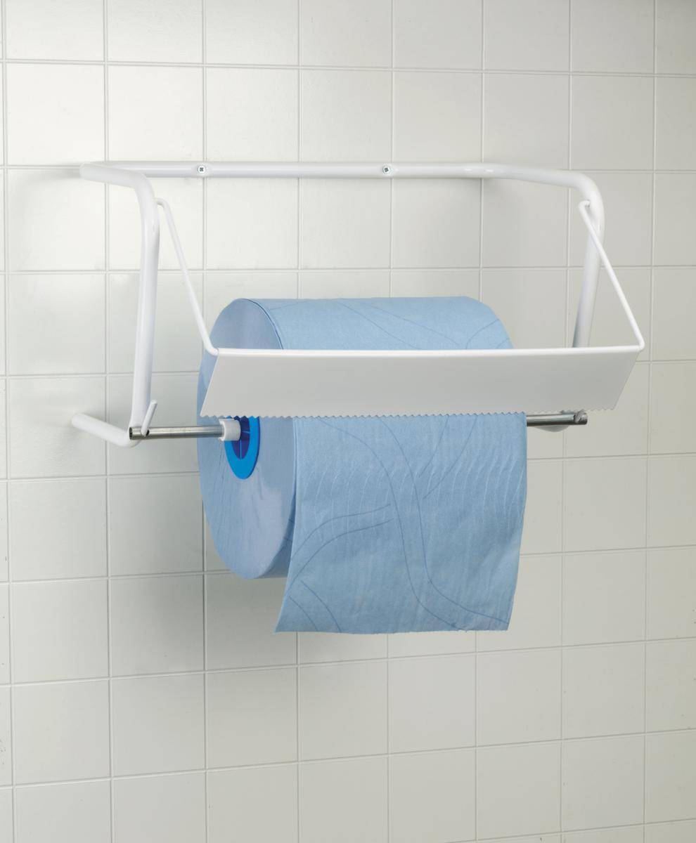 Putzrollen-Wandhalter,f. Rollen B 430mm,f. Rollen-Ø 300mm,Metall,weiß-0