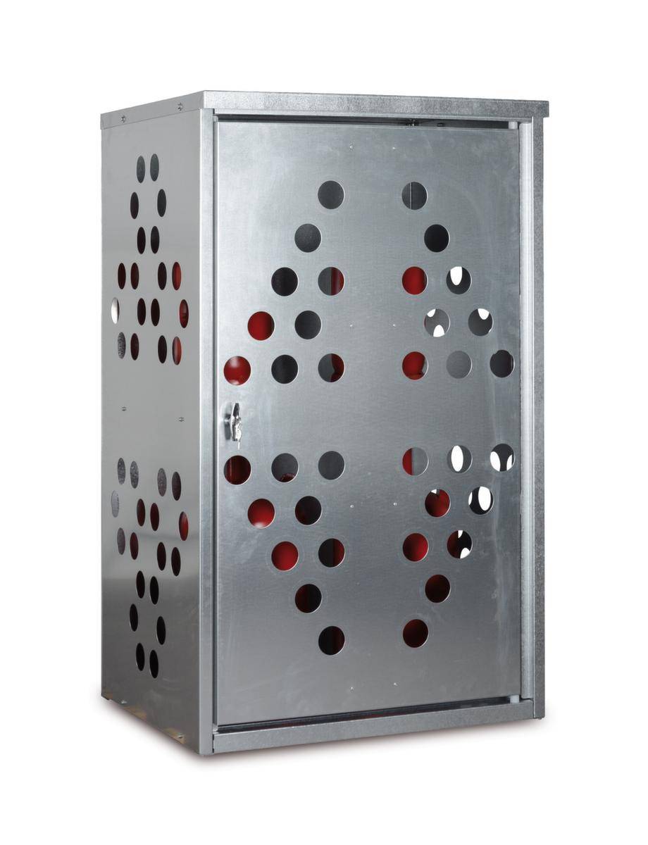 Gasflaschenschrank,f. 10x11kg Flasche,HxBxT 1435x860x720mm,m. Dach,Flügeltür,Stahl verzinkt-1