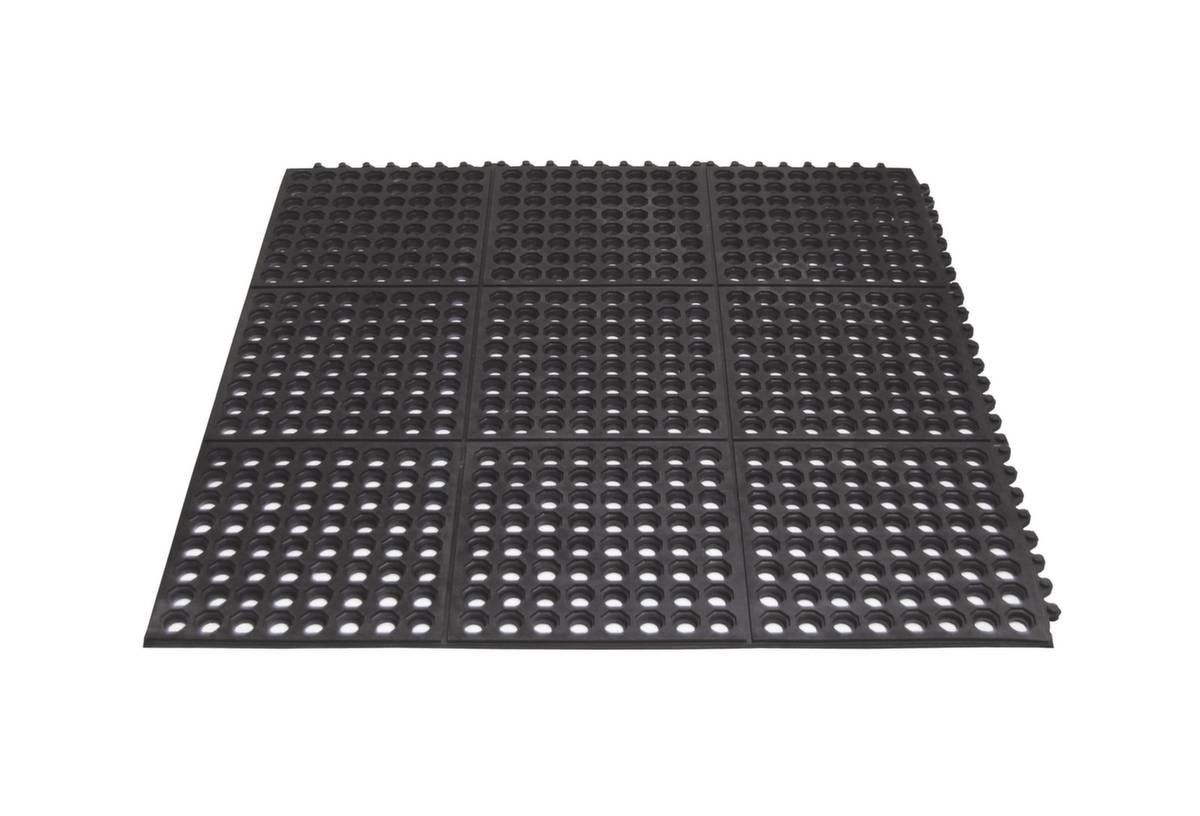 Arbeitsplatz-Bodenbelag,Stecksystem,HxLxB 15x900x900mm,Kautschuk,mit durchbrochener Oberfläche-0