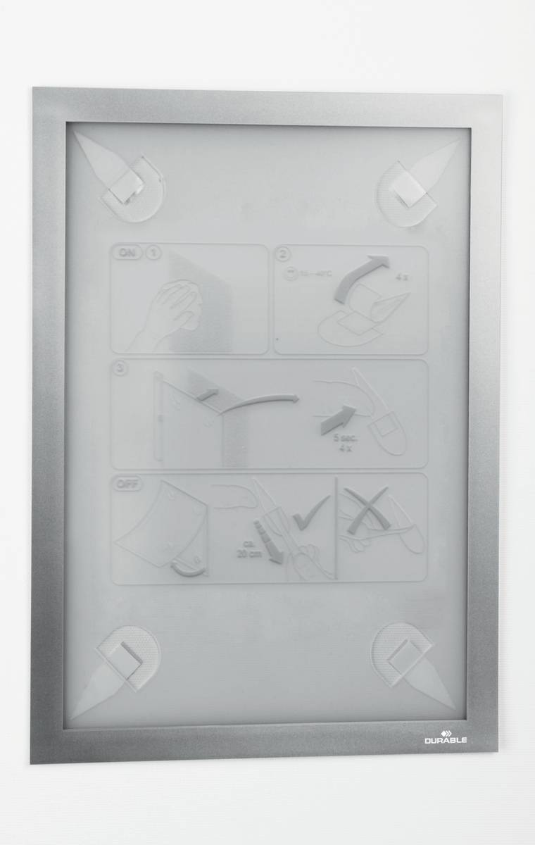 Magnetrahmen,DIN A4,Hoch-/Querformat,metallic-silber,Rückseite selbstklebend-0