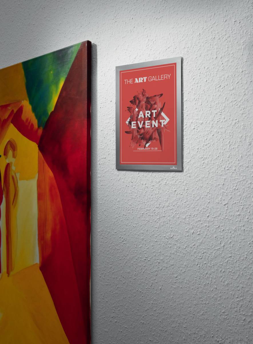 Magnetrahmen,DIN A4,Hoch-/Querformat,metallic-silber,Rückseite selbstklebend-2
