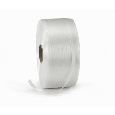 Textil-Umreifungsband,Polyester,LxB 850mx16mm,Kern Ø 76mm,5218,3 N,weiß