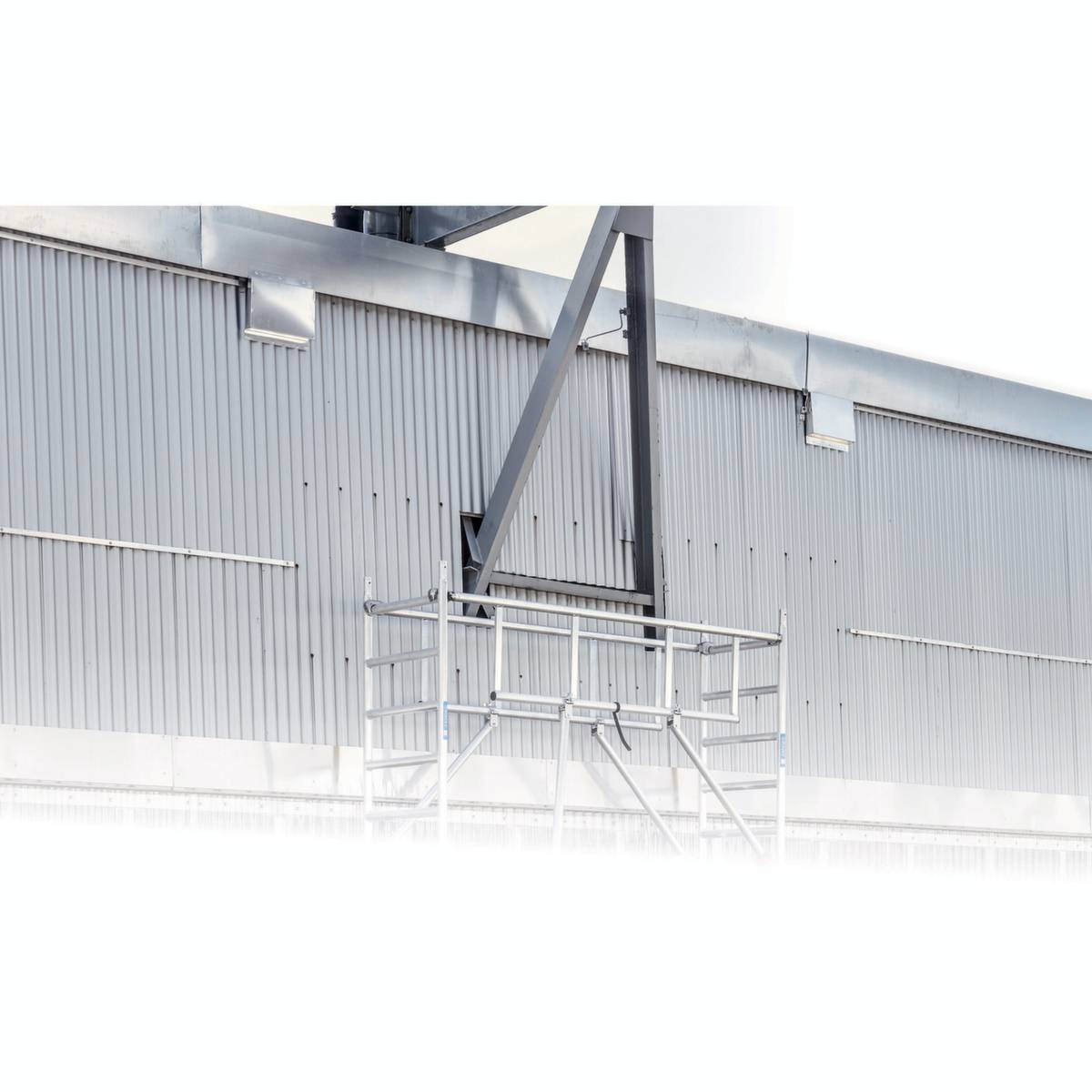 Fahrgerüst,Arbeits H 13,2m,Gerüst H 12,45m,BxT 2500x750mm,Bühne BxT 2500x600mm,Leichtmetall-2