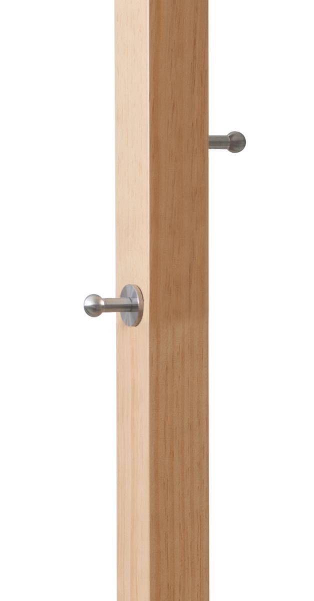 Garderobenständer,6 Mantel-/2 Taschenhaken,Holz/Polystyrol,natur/schwarz-1