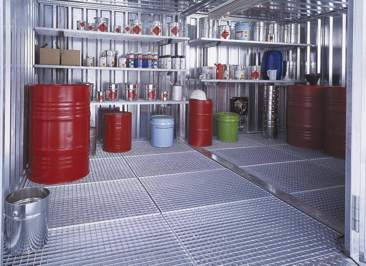 Gefahrstoff-Container,f. wasserg. Stoffe,HxBxT 2385x2075x1075mm,RAL5015-1