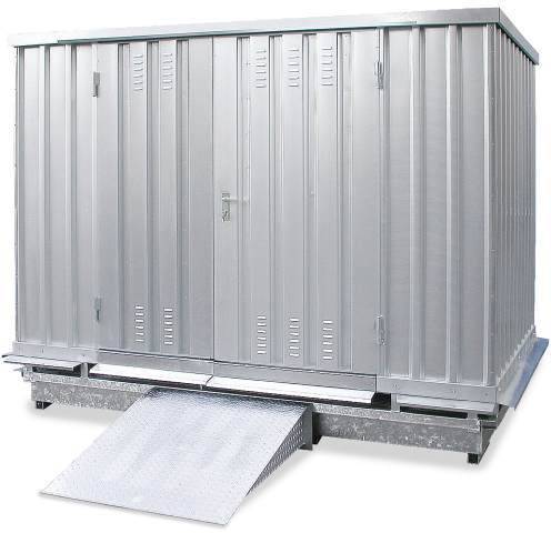 Gefahrstoff-Container,f. wasserg./brennbare Stoffe,Lagerung passiv,HxBxT 2570x6075x2075mm,verzinkt-0