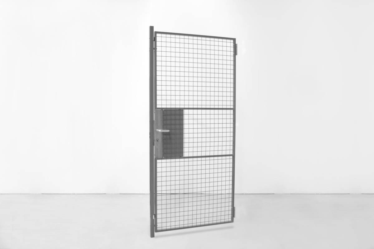 Flügeltür,f. Trennwandsystem,HxB 2200x1000mm,m. Drückergarnitur/Anschlag,Zyl.-Schl.,Stahl,RAL7037-7