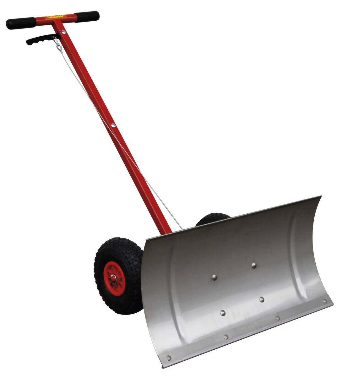 Schneeschieber,Edelstahl,Edelstahl-Schürfleiste-Besatz,2 Räder,HxLxB 900x1100x740mm,rot/natur-0