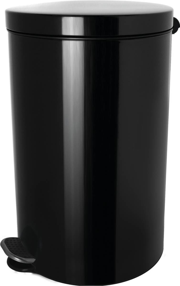 Tretabfallbehälter,5l,HxØ 280x210mm,Innenbehälter Kunststoff,Korpus Stahl schwarz,Deckel Stahl schwarz-1