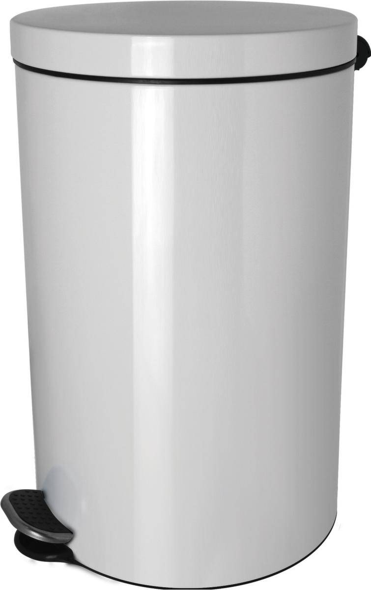 Tretabfallbehälter,5l,HxØ 280x210mm,Innenbehälter Kunststoff,Korpus Stahl weiß,Deckel Stahl weiß-1