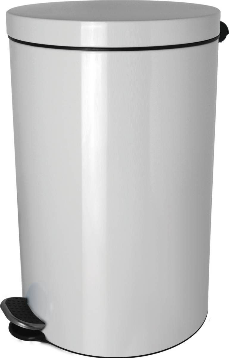 Tretabfallbehälter,3l,HxØ 260x170mm,Innenbehälter Kunststoff,Korpus Stahl weiß,Deckel Stahl weiß-1
