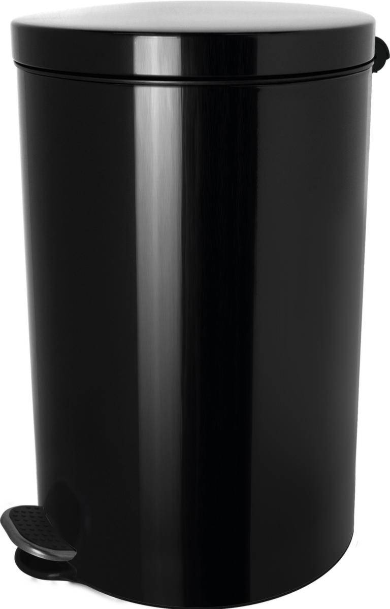 Tretabfallbehälter,3l,HxØ 260x170mm,Innenbehälter Kunststoff,Korpus Stahl schwarz,Deckel Stahl schwarz-1