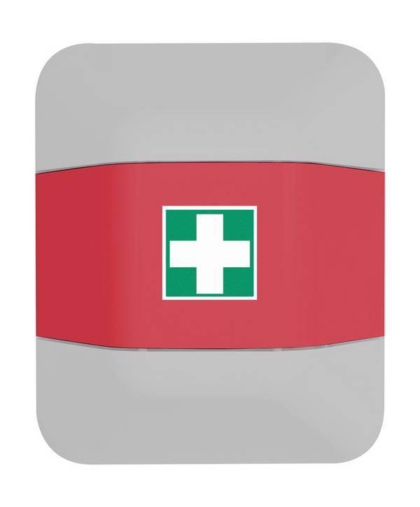 Notfallschrankaufsatz,HxBxT 1224x434x225mm,leer/f. 1x Verbandskasten,Kunststoff,Korpus rot,Front rot