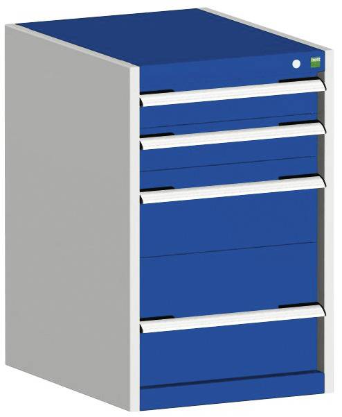 Schubladenschrank,HxBxT 800x525x650mm,4 Schublade(n),Normallastauszug,5-Stift-Wechselkern,Korpus RAL7035,Front RAL5010-0