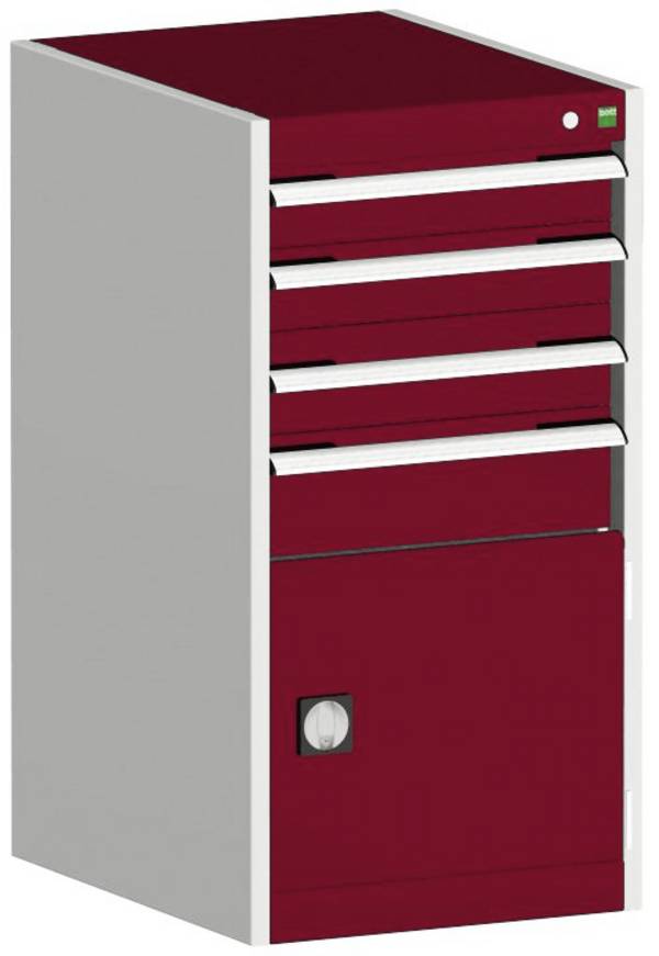 Schubladenschrank,HxBxT 1000x525x650mm,4 Schublade(n),Normallastauszug,5-Stift-Wechselkern,Korpus RAL7035,Front RAL3004